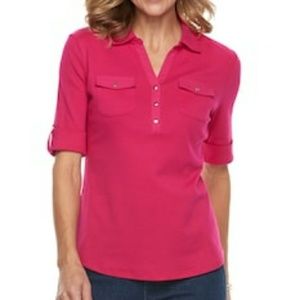 Croft & Barrow Utility Polo Shirt Cotton Top